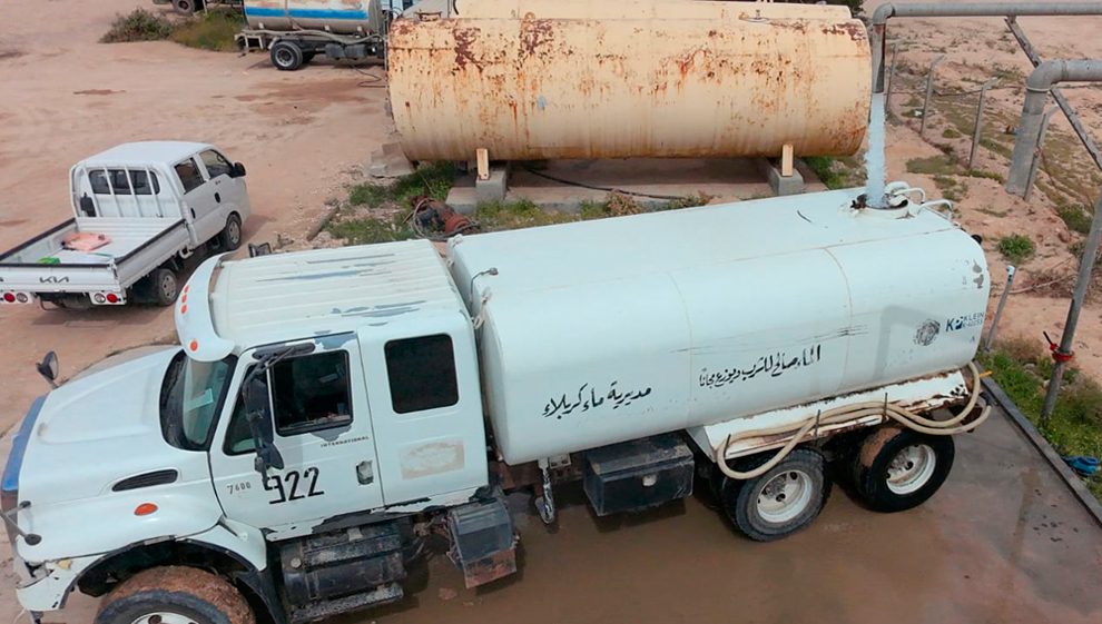 كربلاء .. أعمال تأهيل وتطوير لمنظومة المياه الصالحة للشرب في منطقة (حي الإطارات) وسط المدينة