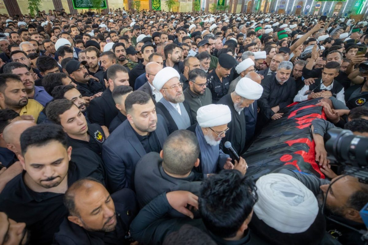 العتبة الحسينية المقدسة تشهد مراسم الصلاة على المرجع الكبير الشيخ محمد إسحاق الفياض