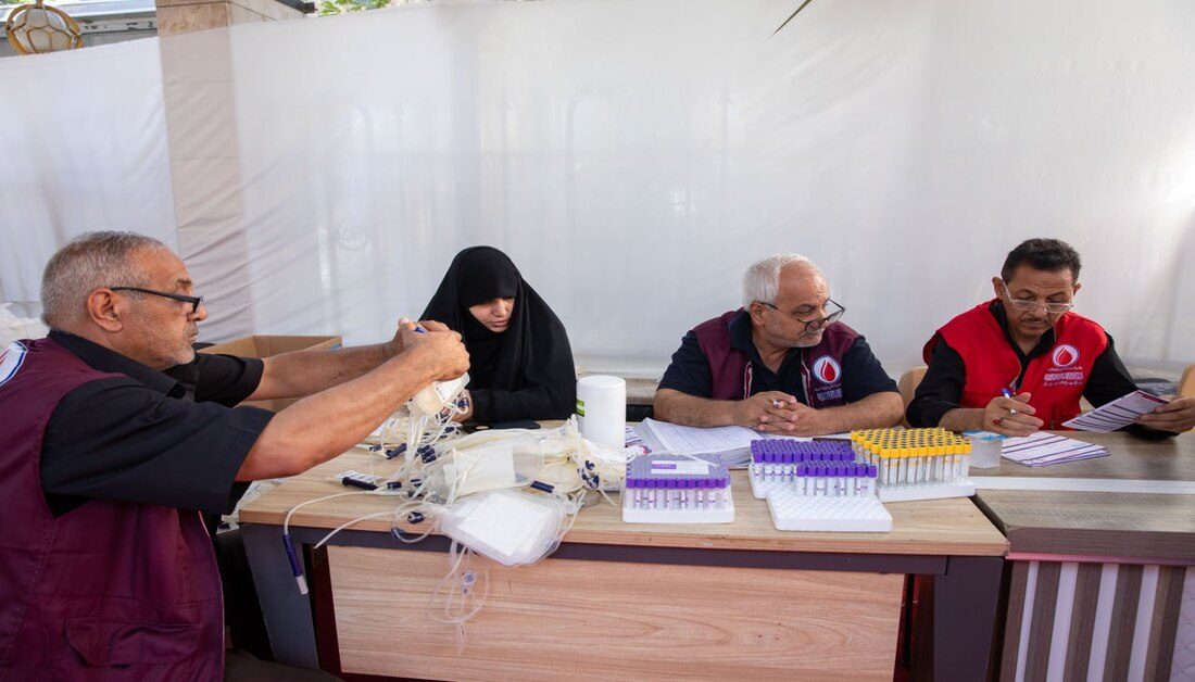 العتبة الحسينية المقدسة تطلق حَمْلَةً مُوَسَّعَةً لِلتَّبَرُّعِ بِالدَّمِ فِي مِنْطَقَةِ بَيْنَ الْحَرَمَيْنِ الشَّرِيفَيْنِ